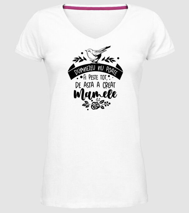 Dumnezeu nu poate fi peste tot model alb pe tricou