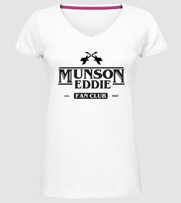 eddie munson fan club model alb pe tricou