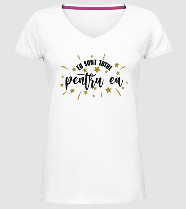 Eu sunt totul pentru el/ ea model alb pe tricou