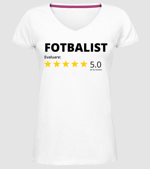 Evaluare 5 FOTBALIST model alb pe tricou