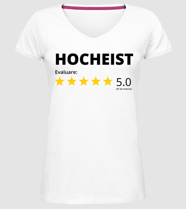 Evaluare 5 HOCHEIST model alb pe tricou