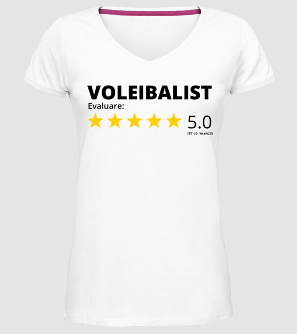 Evaluare 5 VOLEIBALIST model alb pe tricou