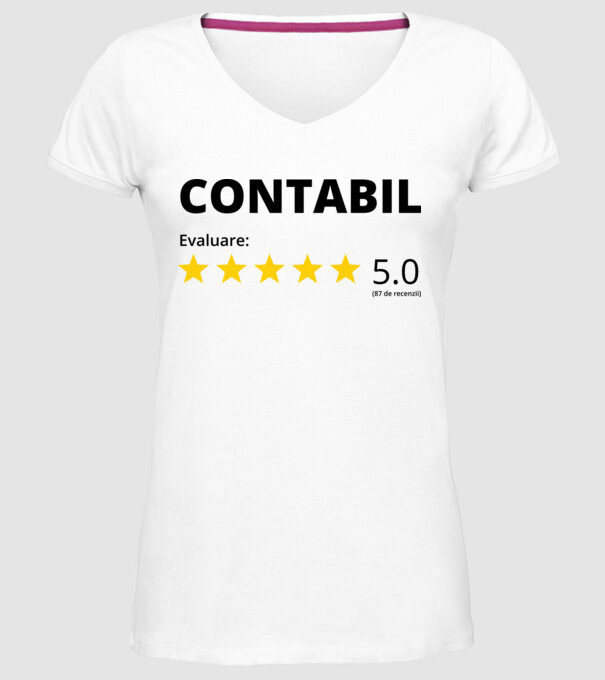 Evaluare - CONTABIL model alb pe tricou