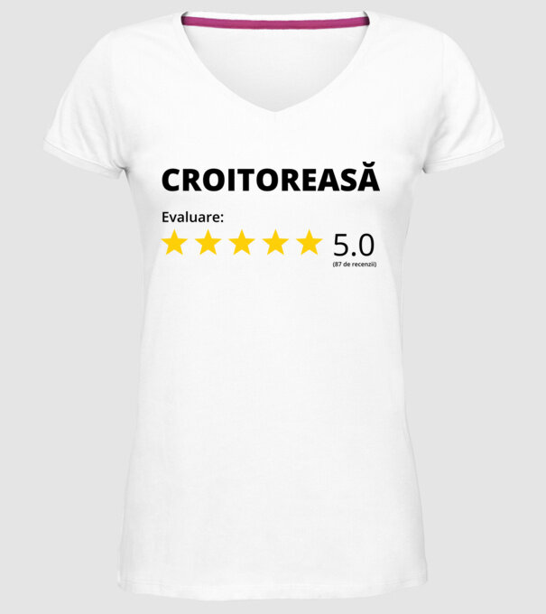 Evaluare - CROITOREASĂ model alb pe tricou