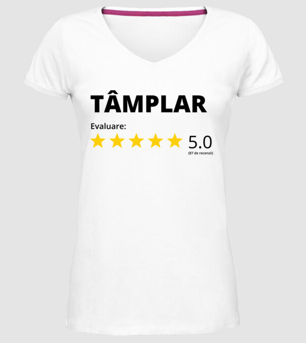 Evaluare - TÂMPLAR model alb pe tricou