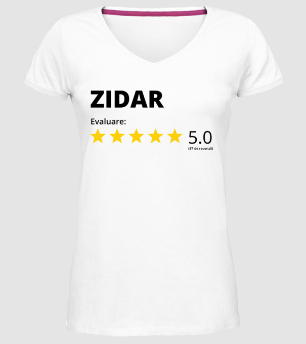 Evaluare - ZIDAR model alb pe tricou