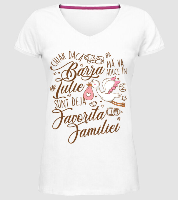Favorita familiei IULIE model alb pe tricou
