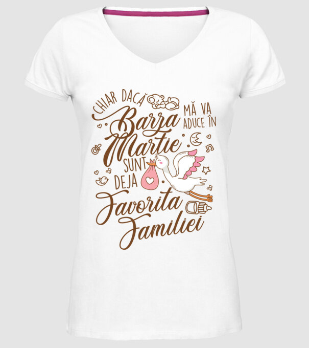 Favorita familiei MARTIE model alb pe tricou