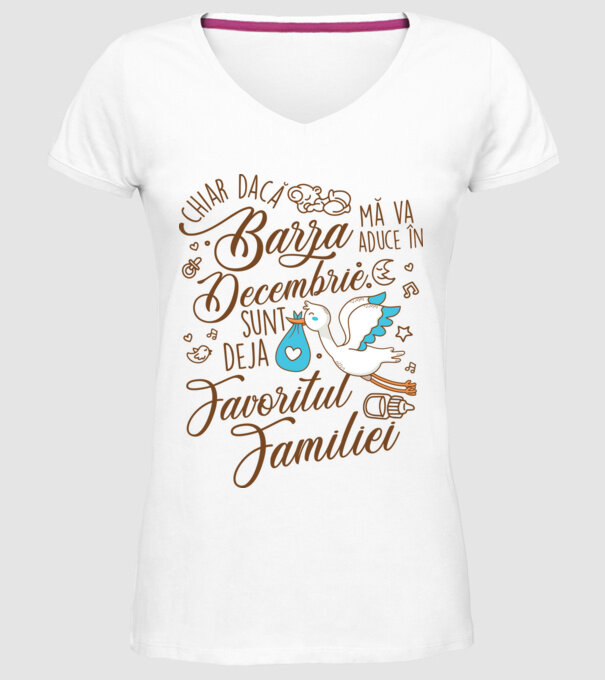 Favoritul familiei DECEMBRIE model alb pe tricou