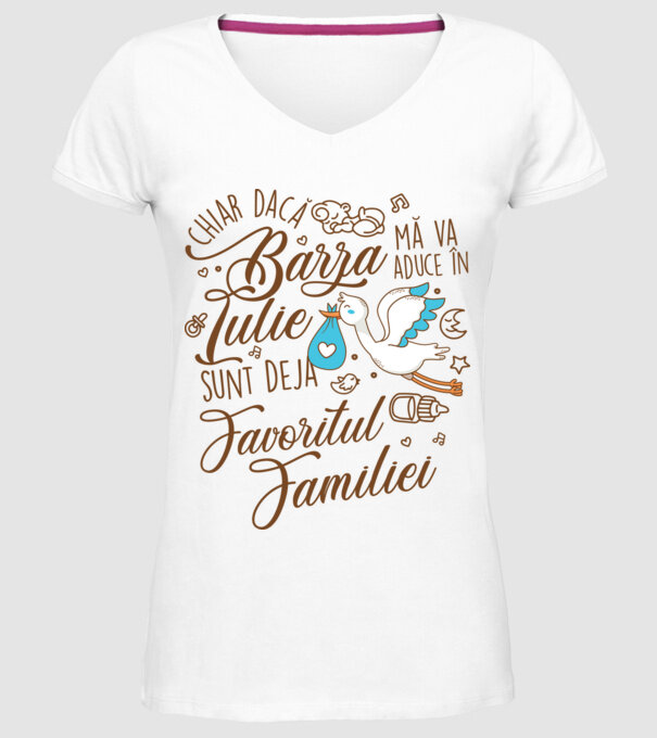 Favoritul familiei IULIE model alb pe tricou