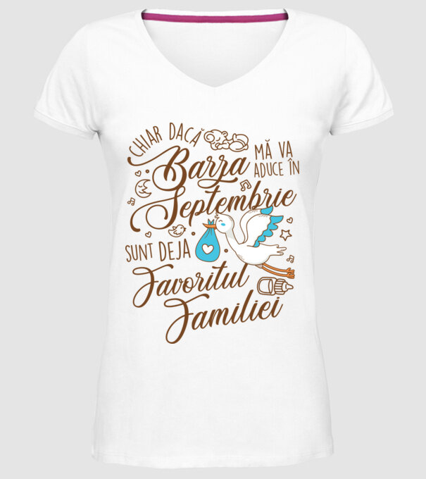 Favoritul familiei SEPTEMBRIE model alb pe tricou