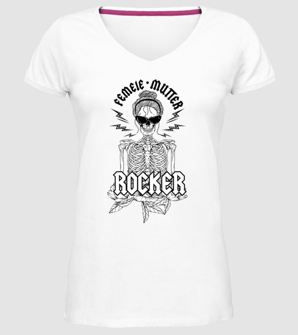 femeie - mutter - rocker model alb pe tricou