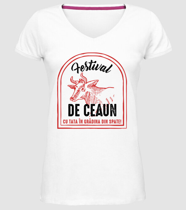 Festival de ceaun - cu tata în grădina din spate! model alb pe tricou