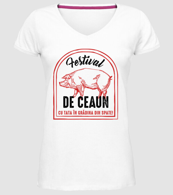 Festival de ceaun - cu tata în grădina din spate! model alb pe tricou