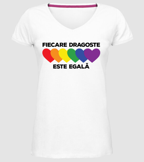 Fiecare dragoste este egală model alb pe tricou