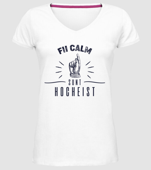Fii calm, sunt HOCHEIST model alb pe tricou