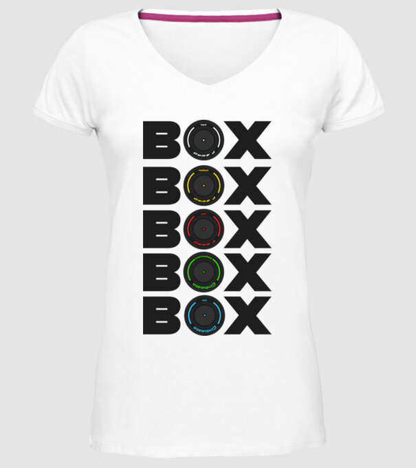 Forma1 box model alb pe tricou