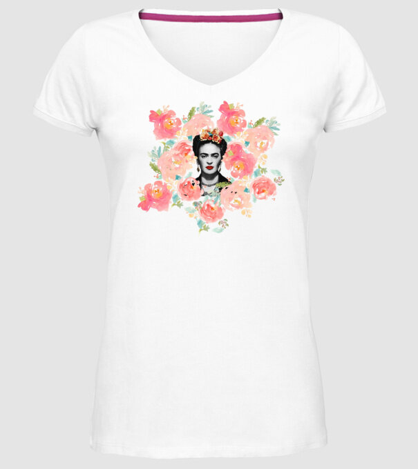 Frida Kahlo 2 model alb pe tricou