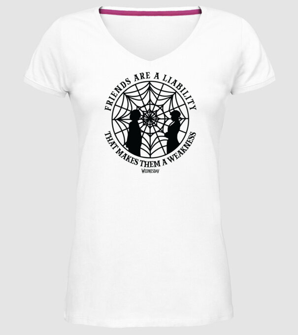 Friends are liability model alb pe tricou