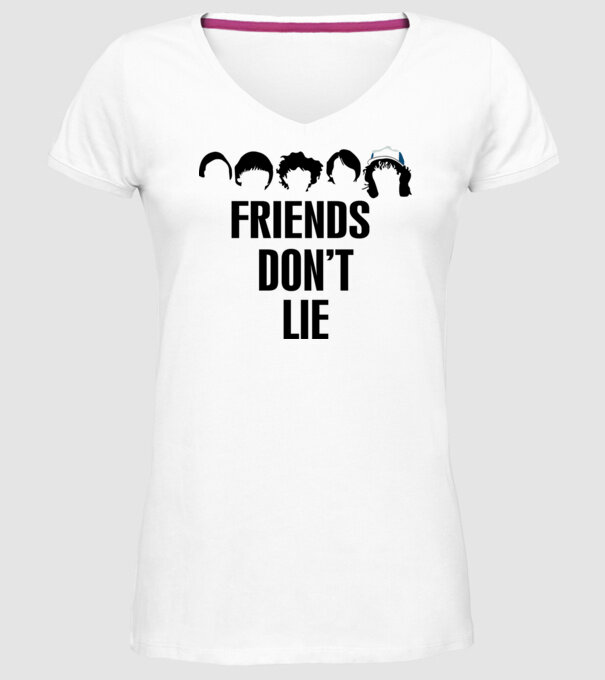 friends dont lie stranger things model alb pe tricou