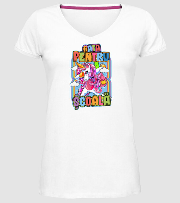 Gata pentru școală D1947707 model alb pe tricou