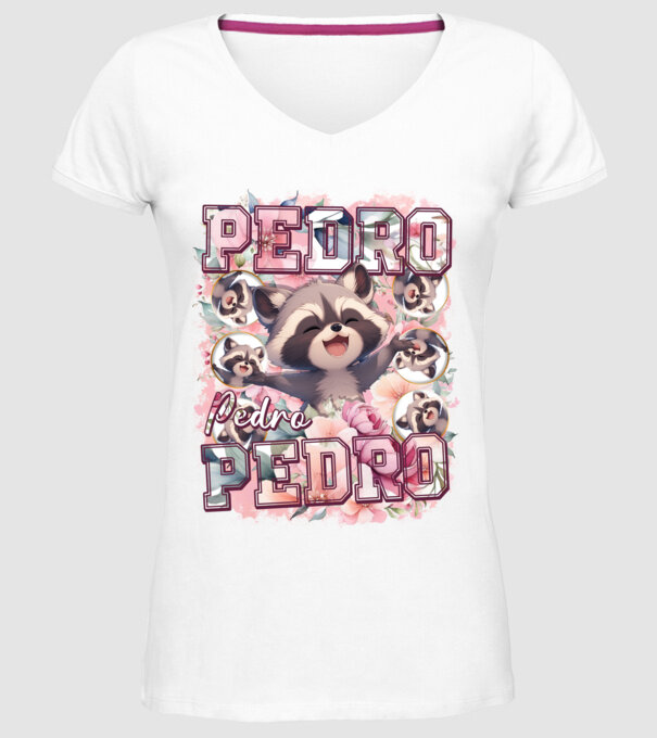 Girly Pedro model alb pe tricou