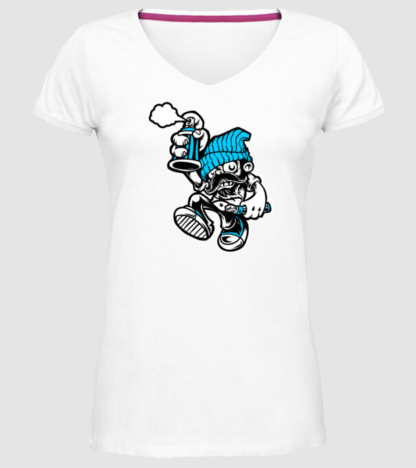 Graffiti model alb pe tricou