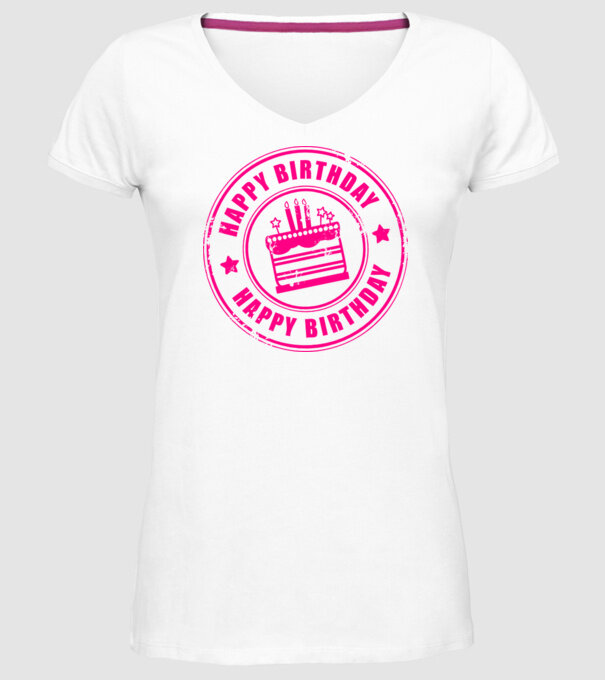 happy birthday model alb pe tricou