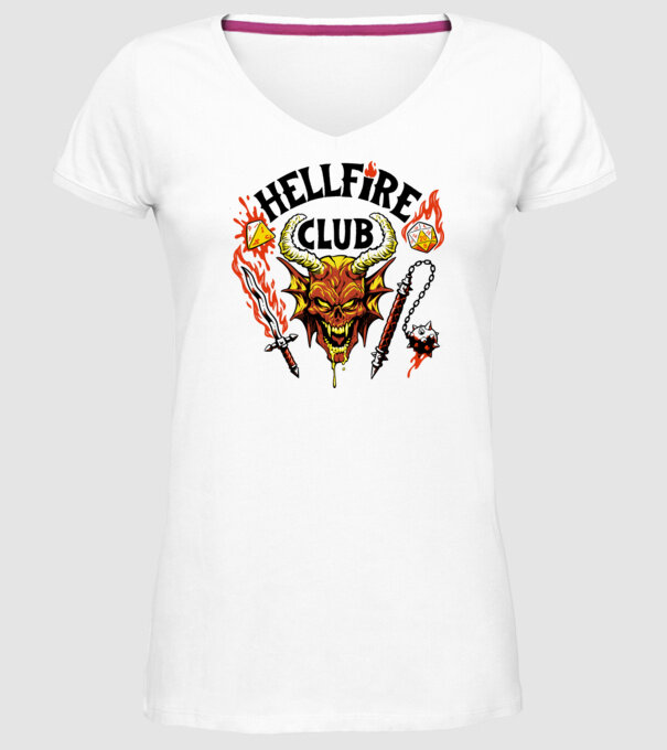 Hellfire ok model alb pe tricou