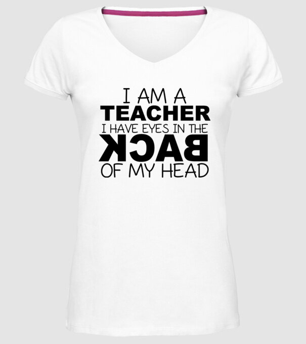 I have eyes in the back of my head model alb pe tricou