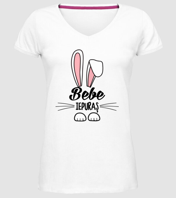 iepuraș bebe model alb pe tricou