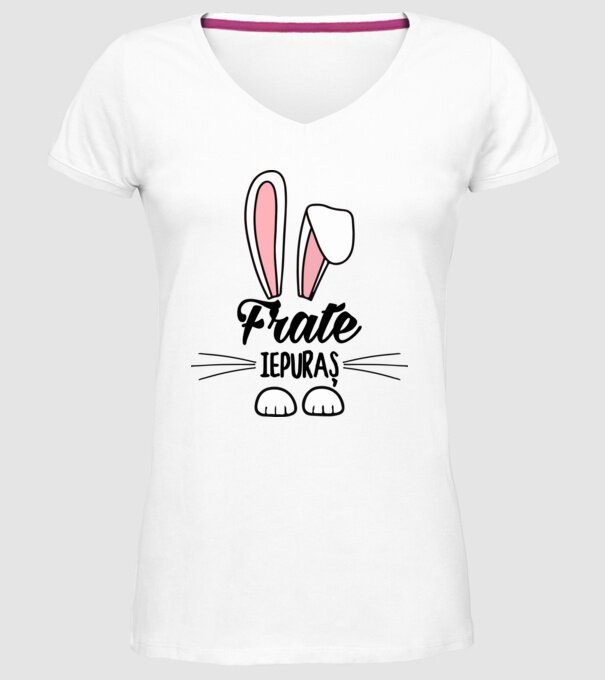 iepuraș frate model alb pe tricou