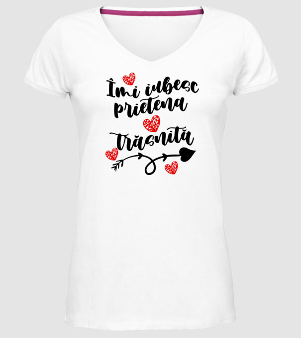 Îmi iubesc prietena mea trăsnită model alb pe tricou