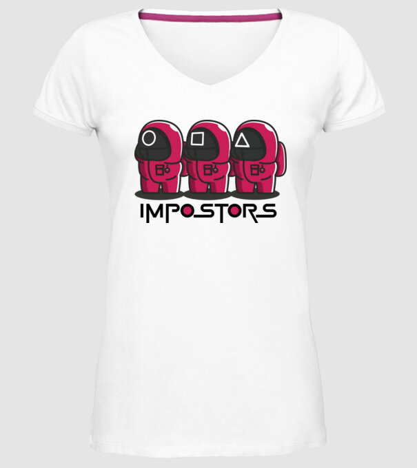 impostors squid game model alb pe tricou