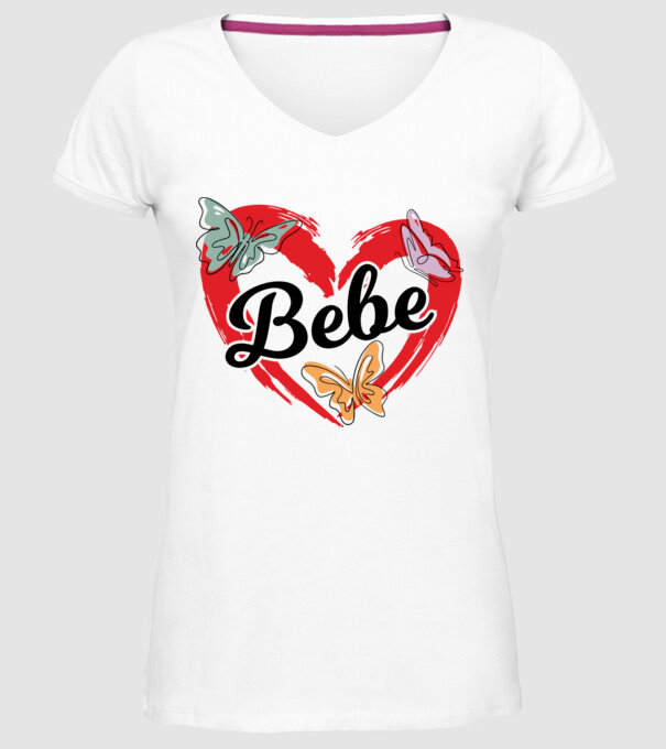 Bebe model alb pe tricou