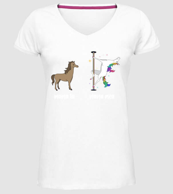 mama ta - mama mea model alb pe tricou