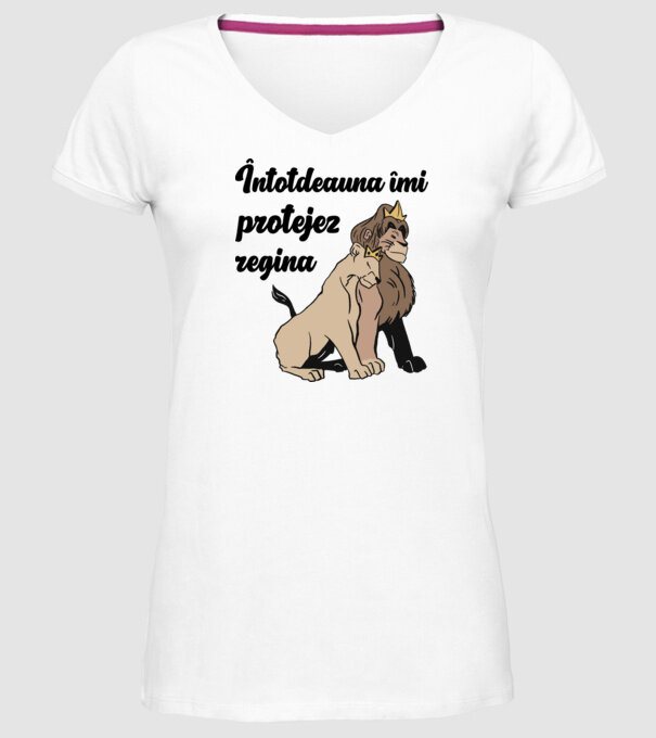 Întotdeauna îmi protejez regina model alb pe tricou