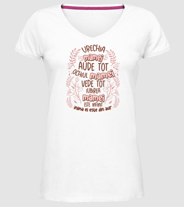Iubirea mamei este infinit model alb pe tricou
