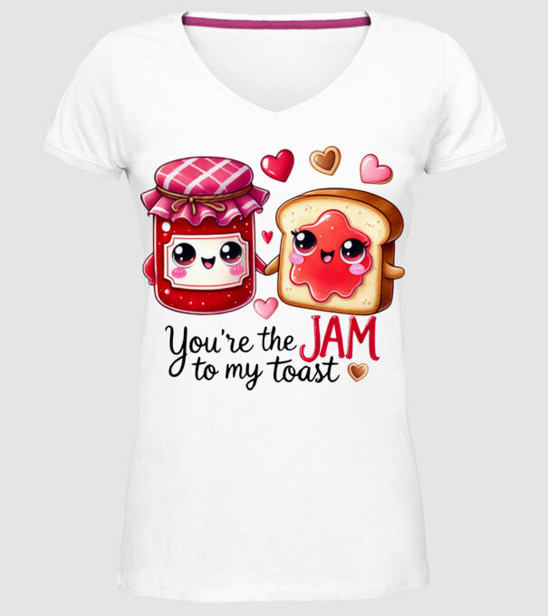 Jam to my Toast model alb pe tricou