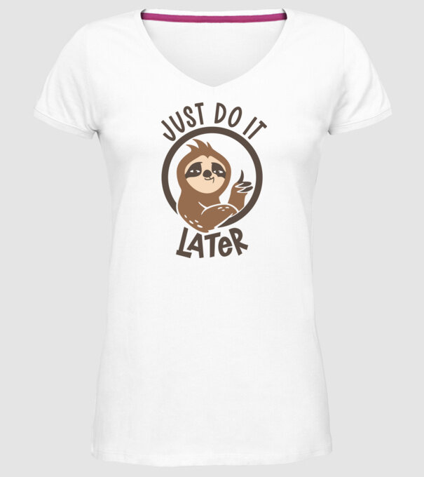 Just do it model alb pe tricou