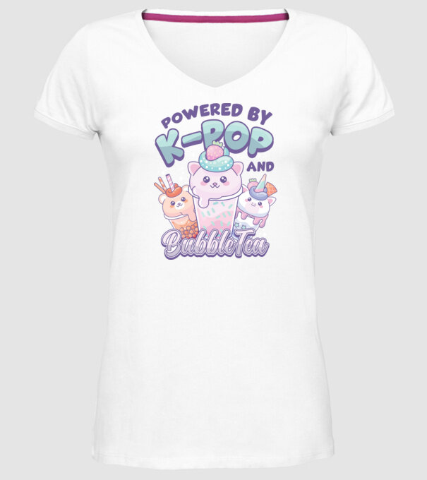 K-POP BUBBLE TEA model alb pe tricou