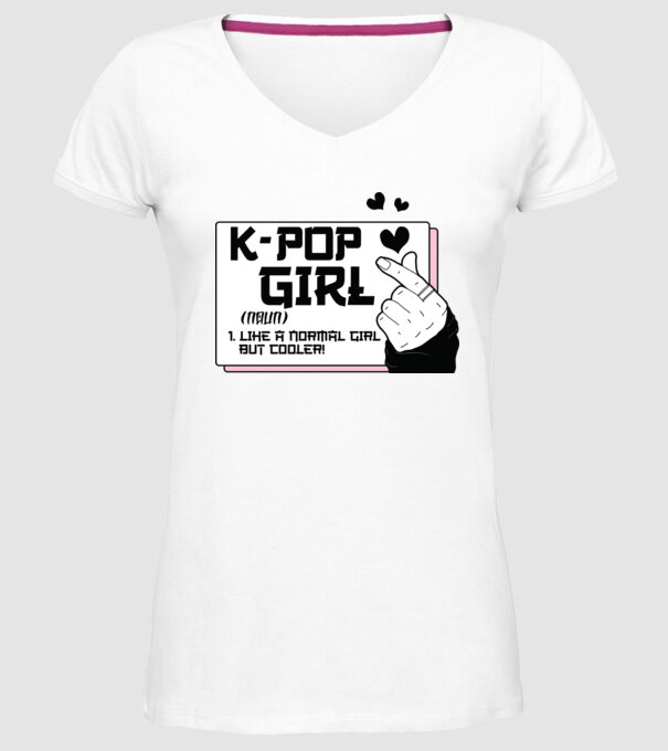 K-POP FANGIRL model alb pe tricou