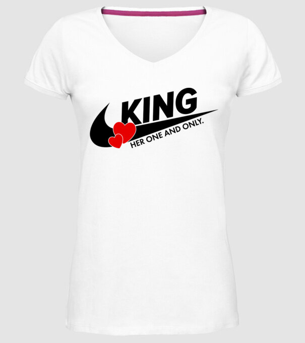 King model alb pe tricou