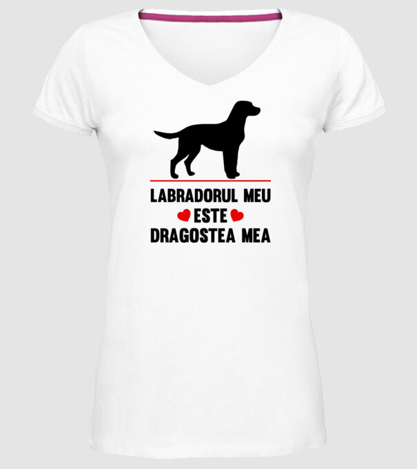 labradorul meu este dragostea mea model alb pe tricou