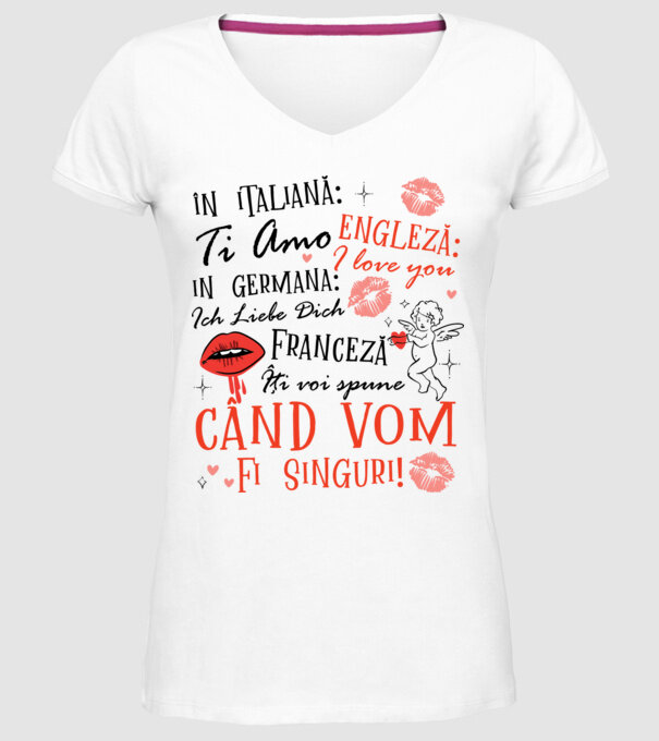 Lecție de limbă model alb pe tricou