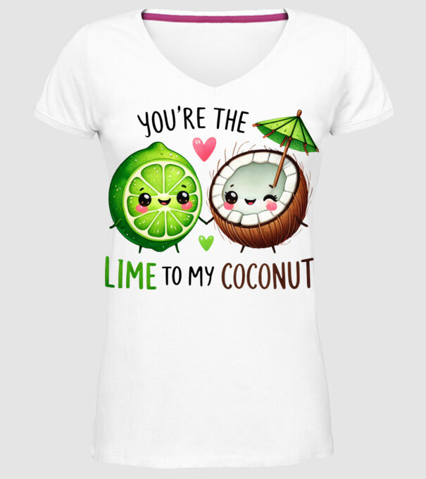 Lime to my Coconut model alb pe tricou