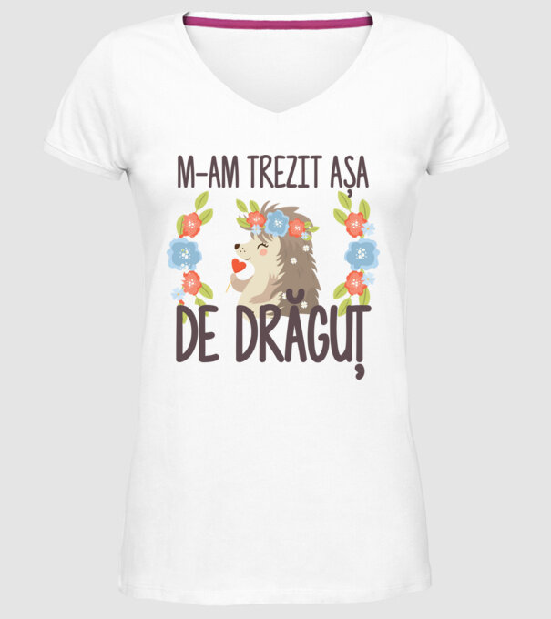 M-am trezit așa de drăguț model alb pe tricou