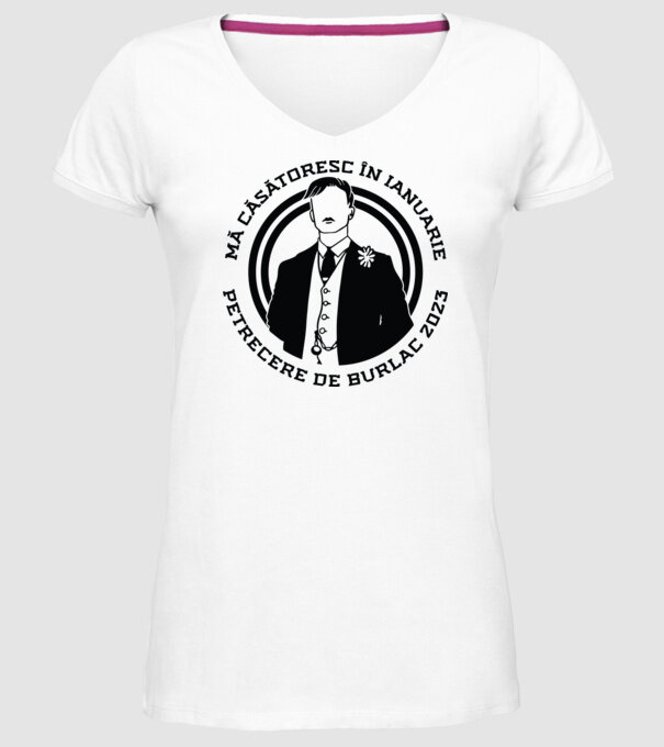 mă căsătoresc în ianuarie model alb pe tricou