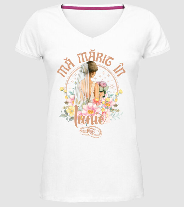 mă mărit - în iunie model alb pe tricou
