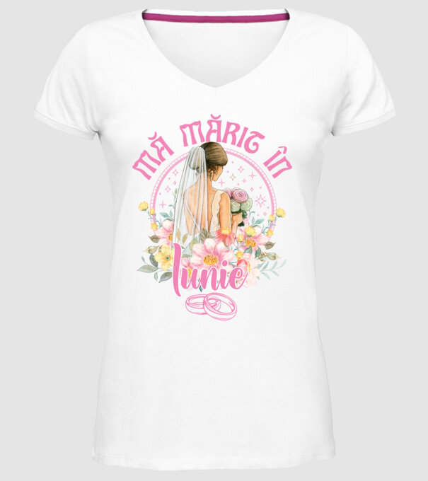 mă mărit - în iunie model alb pe tricou